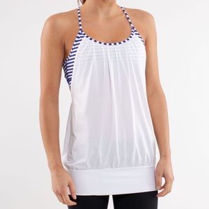 Lululemon Blue Striped No Limit Tank Top